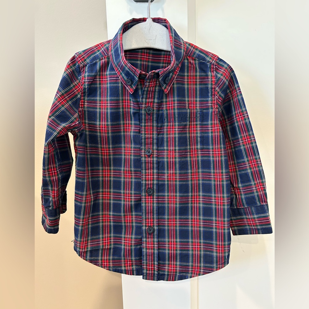 Janie and Jack Baby Boy Plaid Poplin Shirt Size 12-18 Mos